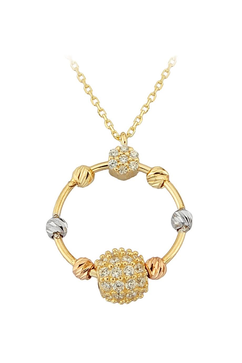Altın Dorika Toplu Halka Kolye