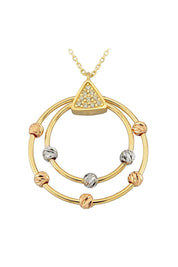 Altın Dorika Toplu Halka Kolye