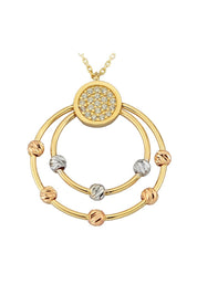 Altın Dorika Toplu Halka Kolye