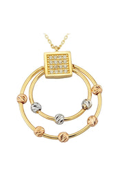 Altın Dorika Toplu Halka Kolye