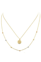 Altın Dorika Toplu İkili Çiçek Kolye