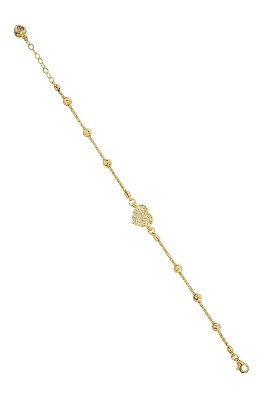 Altın Dorika Toplu Kalp Bileklik