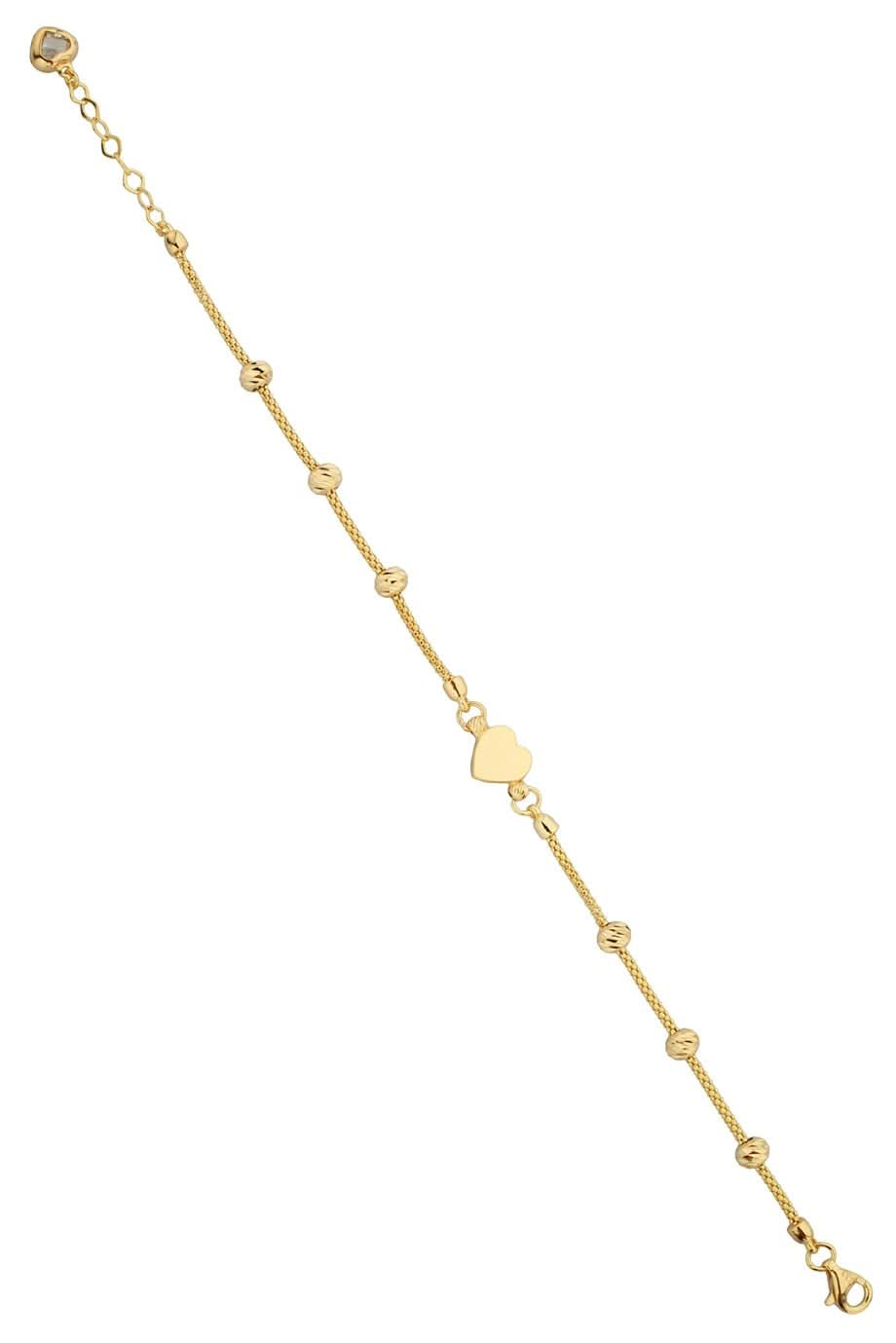 Altın Dorika Toplu Kalp Bileklik