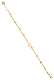 Altın Dorika Toplu Kalp Bileklik