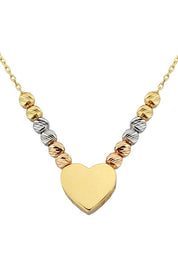 Altın Dorika Toplu Kalp Kolye