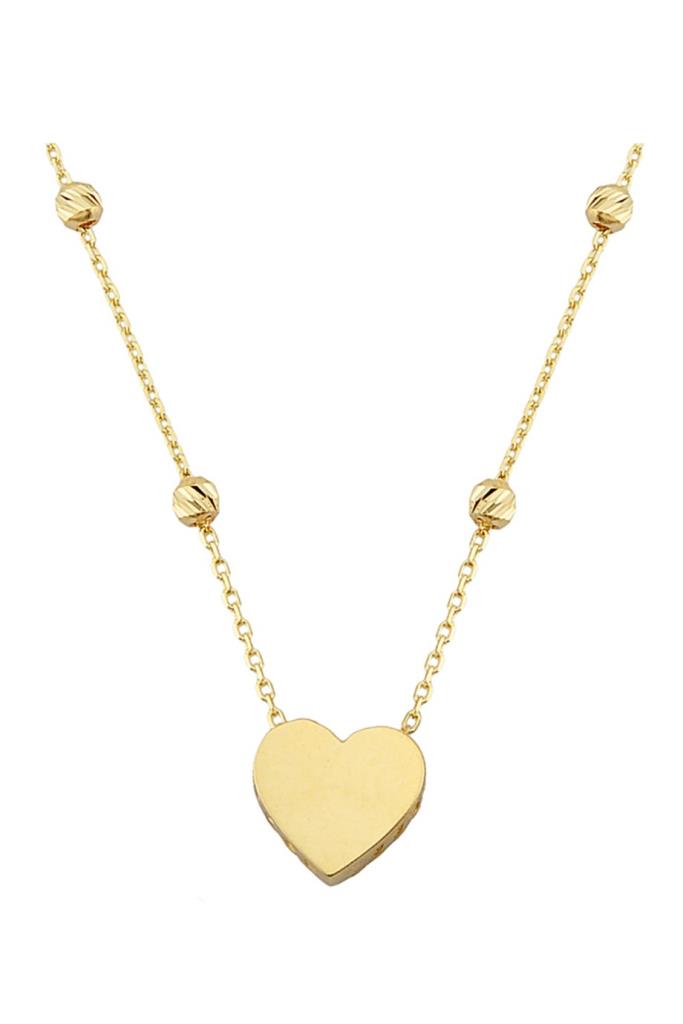 Gold Dorika Bulk Heart Necklace