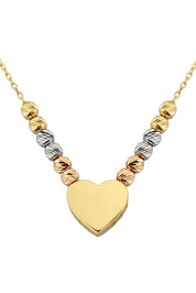 Altın Dorika Toplu Kalp Kolye