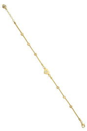 Altın Dorika Toplu Kalpli Bileklik