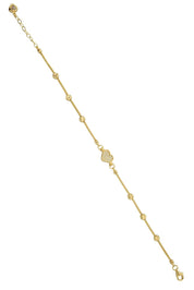 Altın Dorika Toplu Kalpli Bileklik