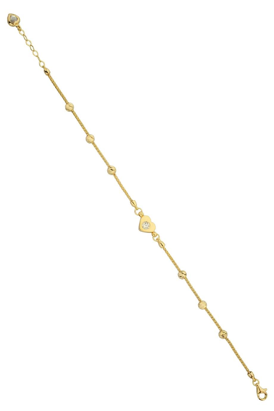 Altın Dorika Toplu Kalpli Bileklik