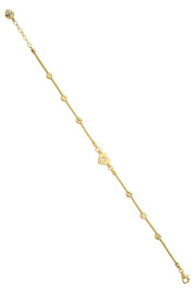 Altın Dorika Toplu Kalpli Bileklik