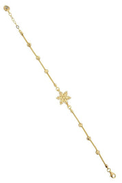 Altın Dorika Toplu Kar Tanesi Bileklik