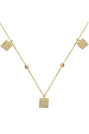 Altın Dorika Toplu Kare Kolye