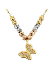 Altın Dorika Toplu Kelebek Kolye