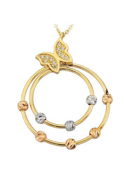 Altın Dorika Toplu Kelebek Kolye