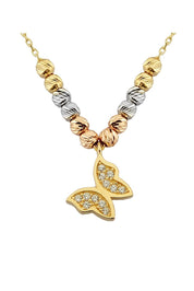 Altın Dorika Toplu Kelebek Kolye