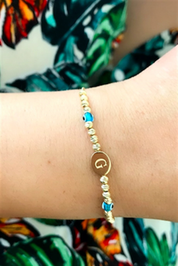 Altın Dorika Toplu Nazar Harf Bilezik