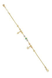 Altın Dorika Toplu Sallantılı Bileklik