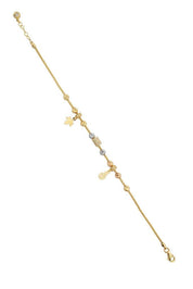 Altın Dorika Toplu Yaprak Ve Ananas Bileklik