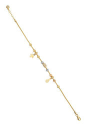 Altın Dorika Toplu Yaprak Ve Ananas Bileklik