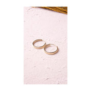 Altın Düz Desenli Halka Küpe 1.3 cm Gizli Kilit