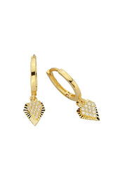 Golden Diamond Figured Ring Earrings