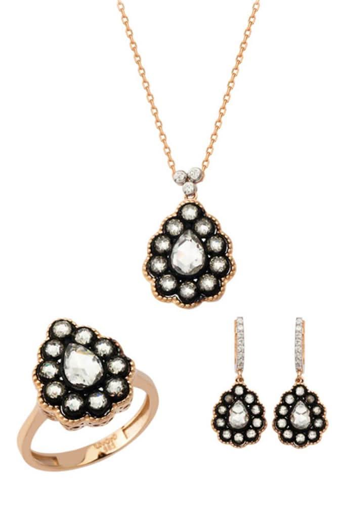 Altın Elmas Görünümlü Damla Mini Set