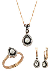Altın Elmas Görünümlü Damla Mini Set