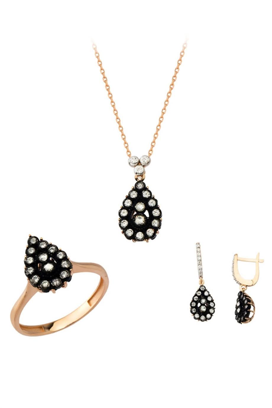 Altın Elmas Görünümlü Damla Mini Set
