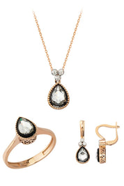 Altın Elmas Görünümlü Damla Mini Set