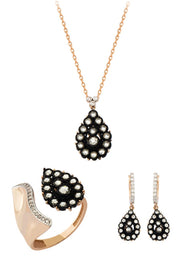 Altın Elmas Görünümlü Damla Mini Set
