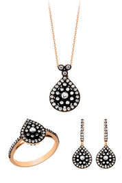 Altın Elmas Görünümlü Damla Mini Set