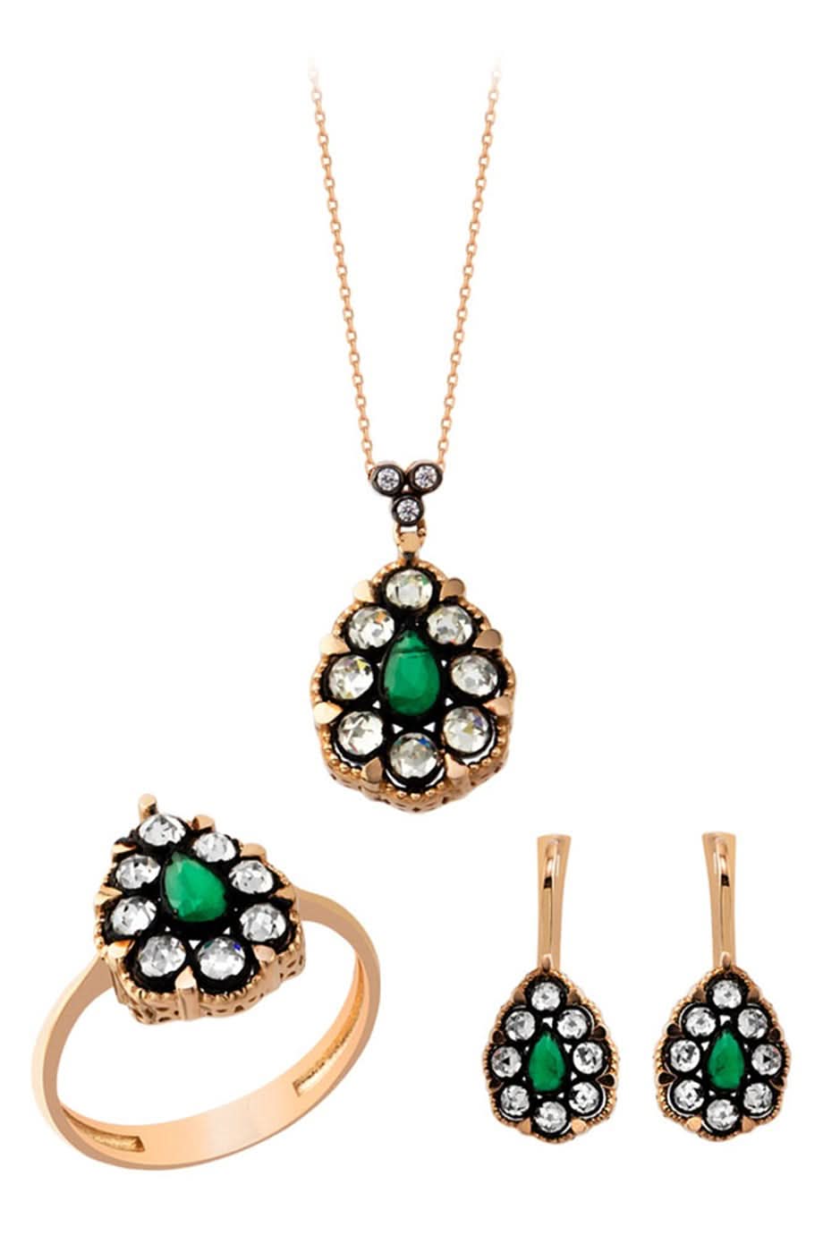 Altın Elmas Görünümlü Damla Mini Set
