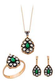 Altın Elmas Görünümlü Damla Mini Set