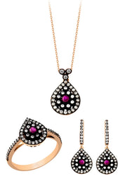 Altın Elmas Görünümlü Damla Mini Set