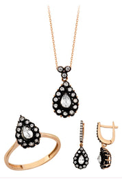 Altın Elmas Görünümlü Damla Mini Set