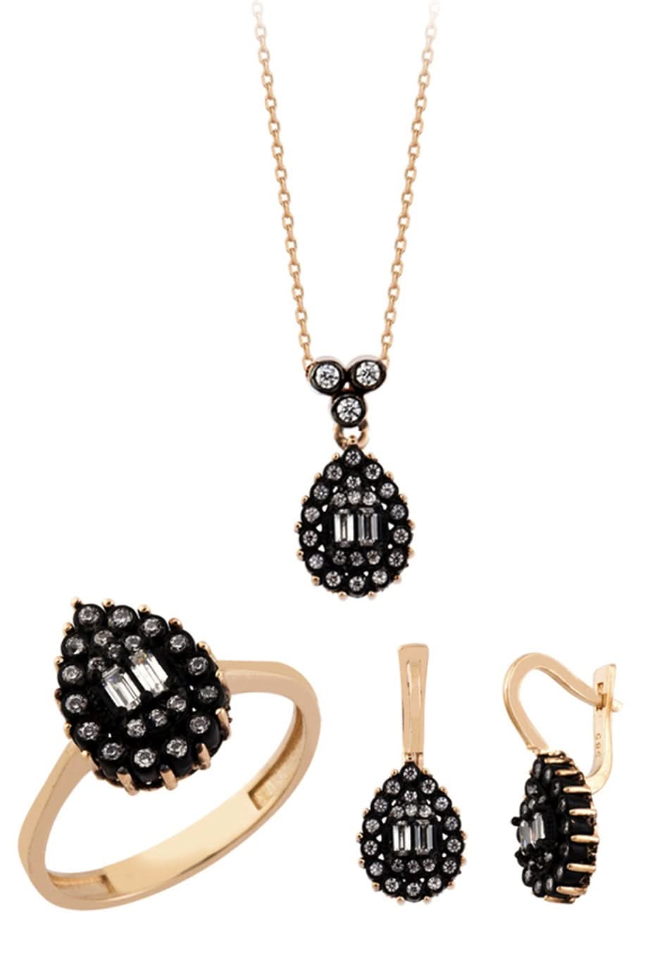Altın Elmas Görünümlü Damla Mini Set