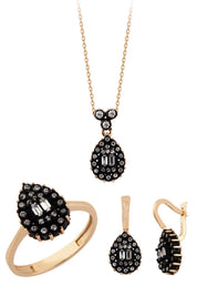 Altın Elmas Görünümlü Damla Mini Set
