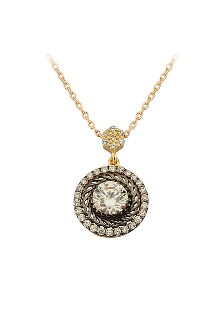 Altın Elmas Görünümlü Kolye