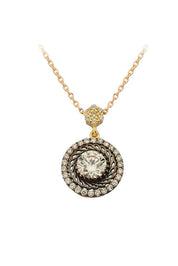 Altın Elmas Görünümlü Kolye