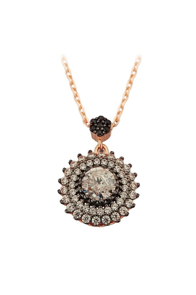 Altın Elmas Görünümlü Kolye