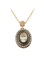 Altın Elmas Görünümlü Kolye