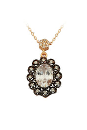 Altın Elmas Görünümlü Kolye