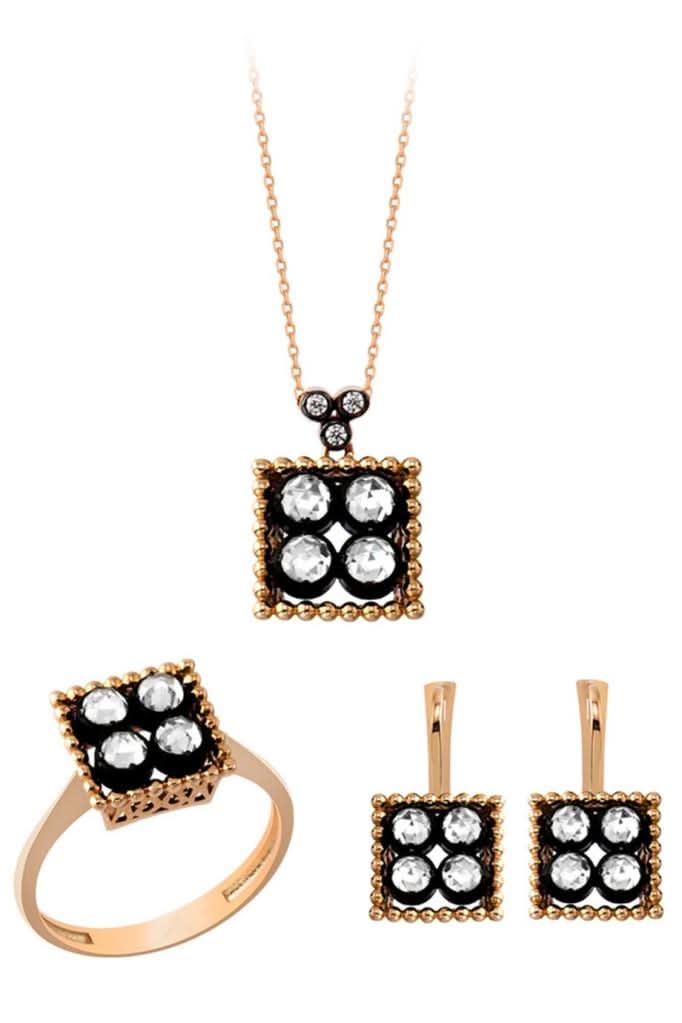 Altın Elmas Görünümlü Mini Set