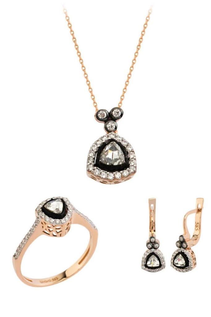 Altın Elmas Görünümlü TekTaş Mini Set