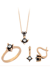 Altın Elmas Görünümlü Tektaş Mini Set