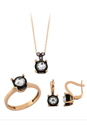 Altın Elmas Görünümlü Tektaş Mini Set
