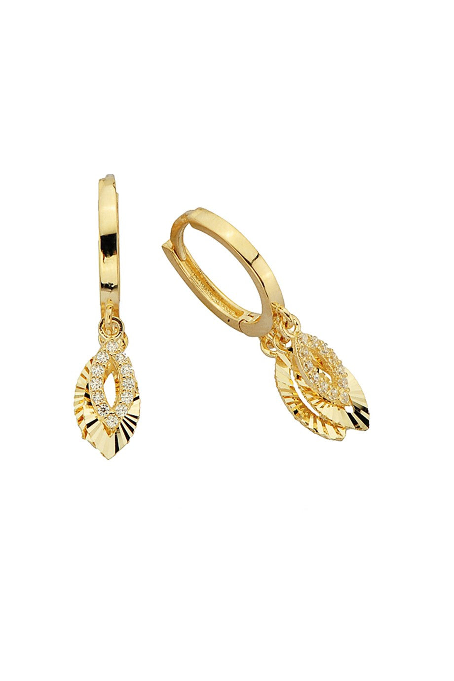 Golden Figure Ring Earrings