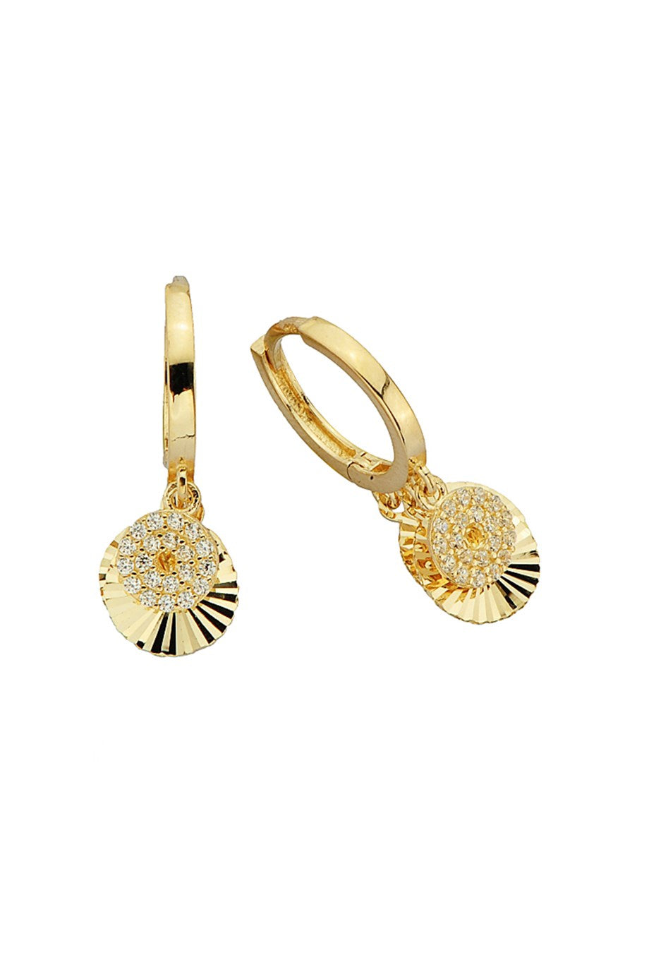 Golden Figure Ring Earrings