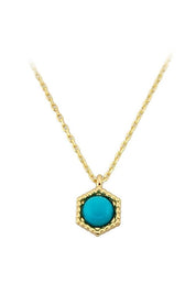 Altın Firuze Taşlı Kolye